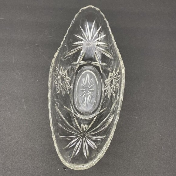 Cut Glass Candy Nut Dish Star Of David Pinwheel Sawtooth Edges Vtg Set Of 2 - Picture 6 of 12